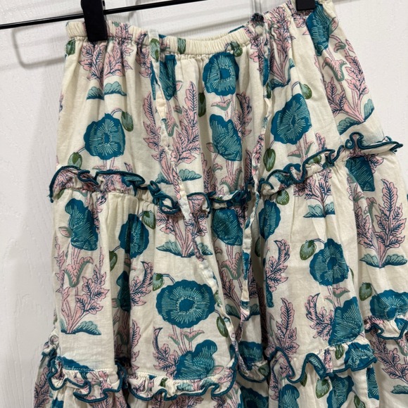 Pink Chicken New York Girls Tiered Skirt Floral‎ Print Drawstring Waist Size 4Y - Picture 4 of 10